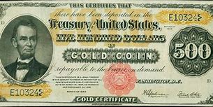 Image result for Gold Certificate Ollar Bill