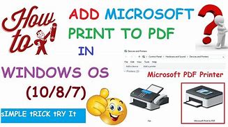 Image result for Add a PDF Printer Windows 10