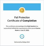 Image result for Fall Protection Certificate