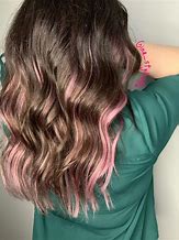 Image result for Brown Wig with Pink Streaks