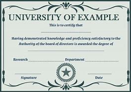 Image result for Blank PhD Certificate