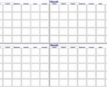 Image result for Blank 4 Month Calendar Printable