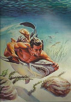 This is a photo of the original painting for Tarzan #56 see the cover after printing on this page. | Adventure art, Fantasy art illustrations, Jungle warriors