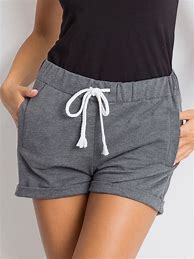 Image result for Grey Women's Shorts White Print