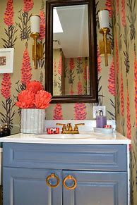 Image result for Bold Wallpaper for Small Bathroom