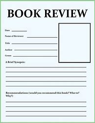 Image result for How to Write a Book Review Worksheet
