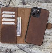 Image result for Natural Leather Wallet iPhone 12 Case