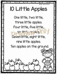 Image result for 10 Little Apple's Poem