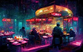 Image result for Cyberpunk Restaurant