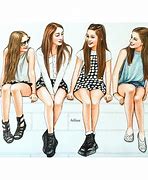Image result for Group of 4 Friends Drawing