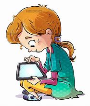 Image result for Girl with iPad Clip Art