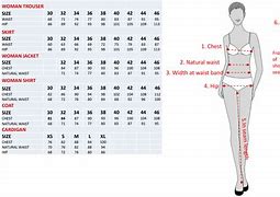 Image result for Standard Women's Size Chart