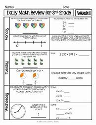 Image result for 3rd Grade Math Review Worksheets
