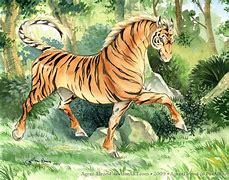 Image result for Tiger Horse Painting