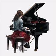Image result for Girl Playing Piano Drawing