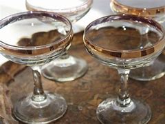 Image result for Vintage Champagne Glasses Gold Rim
