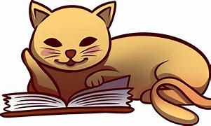 Image result for Free Clip Art Cat Reading Book