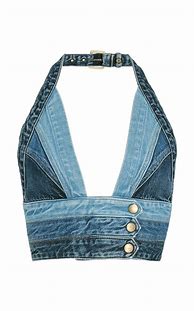 Image result for Denim Halter Top