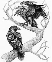 Image result for Norse Raven Drawing