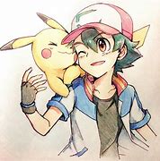 Image result for Pokemon Ash and Pikachu Drawing