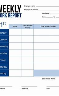 Image result for Employee Weekly Report Template