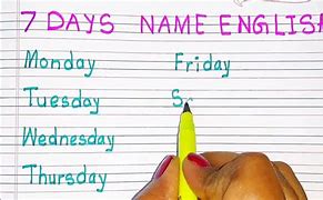 Image result for 7 Days Name English