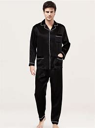 Image result for Men's Silk Pajamas Black
