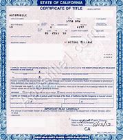 Image result for Car Title Certificate Sample