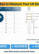 Image result for UK Size in Cm