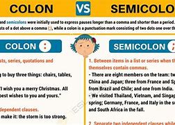 Image result for Difference Between Colon and Semicolon