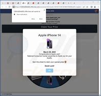 Image result for Fake Win a iPhone Scam