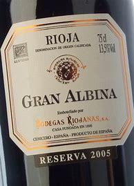Image result for Riojanas Rioja Gran Albina Reserva