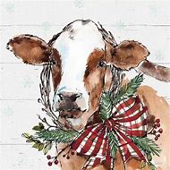 Image result for Christmas Cow Painting