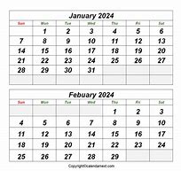 Image result for January and February Calendar