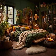 Boho-Chic Schlafzimmer in grünen Schattierungen – Haus- & Gartentrends