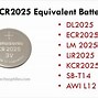 Image result for CR2025 Battery Equivalent Chart