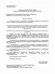 Image result for Barangay Protection Order Sample Form