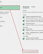 Image result for Excel 365 Recover Unsaved File