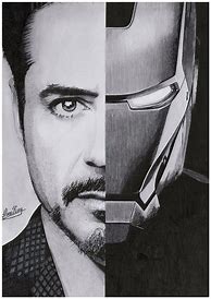 Image result for Iron Man Drawing Black and White