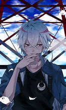 Image result for Sad Anime Boy with White Hair