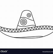 Image result for Mexican Sombrero Black and White