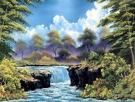 Image result for Waterfall Paintings by Bob Ross