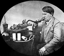 Image result for Thomas Edison with the Record Player