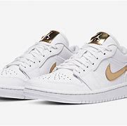 Image result for Jordan's Low-Cut White and Gold
