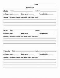 Image result for Weekly Reading Log Printable