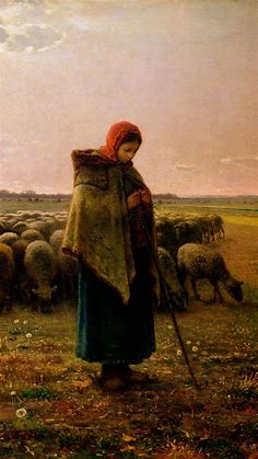 ジャン＝フランソワ・ミレー / Shepherdess with her Flock | 壁紙ギャラリー KAGIROHI