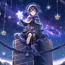 Image result for Anime Girl with Stars