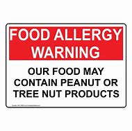 Image result for Nut Allergy Warning Label