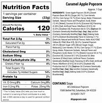 Image result for Caramel Apples Nutrition Label