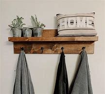 Image result for Wood Towel Rack Bathroom Shelf